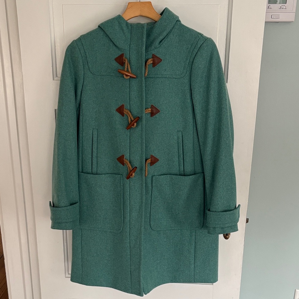 J. Crew Teal Toggle Wool Peacoat